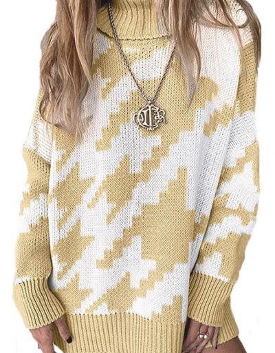 Replica Contrast Color High Neck Winter Knitted Sweater Long Sleeve Turtle/High Neck #795031 $29.71 USD for Wholesale