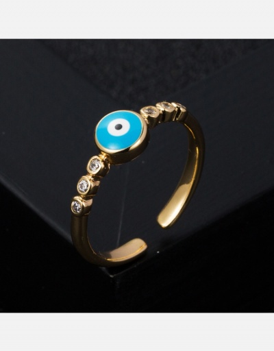 Replica Evil Eye Dripping Oil Open Rings For Women #795056 $8.40 USD for Wholesale