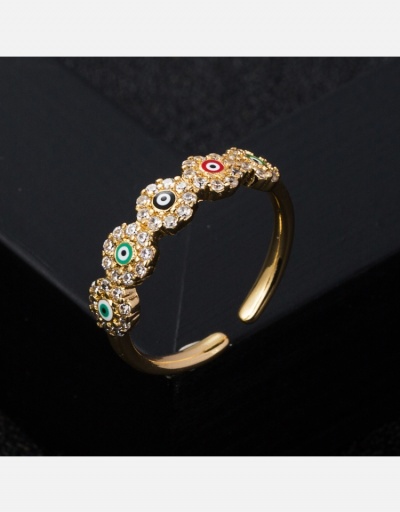 Replica Evil Eye Dripping Oil Open Rings For Women #795056 $8.40 USD for Wholesale