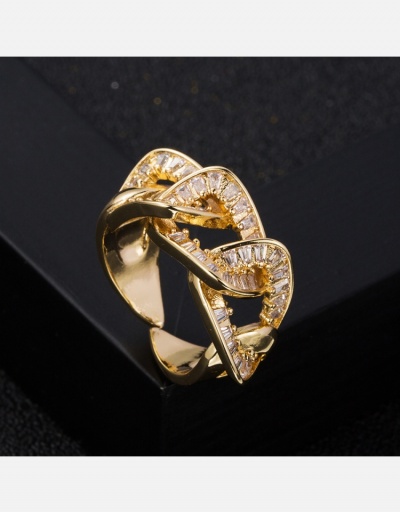 Replica Hip Hop Zircon Geometric Rings For Women #795057 $14.04 USD for Wholesale