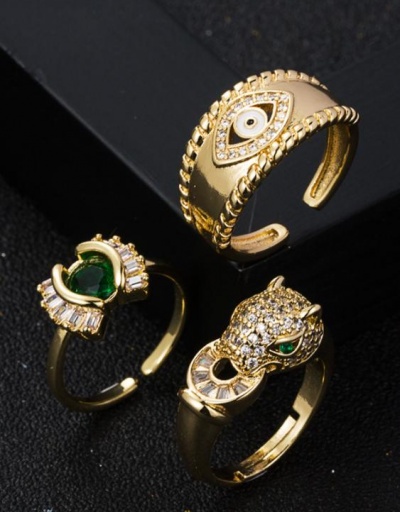 Replica Personalized Easy Match Golden Zircon Open Rings #795059 $9.41 USD for Wholesale