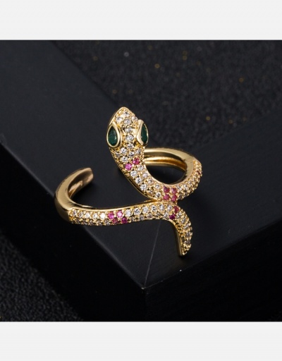 Unisex Hip Hop Snake Shape Rhinestone Open Ring #795060 $9.77 USD, Wholesale Fashion Ring