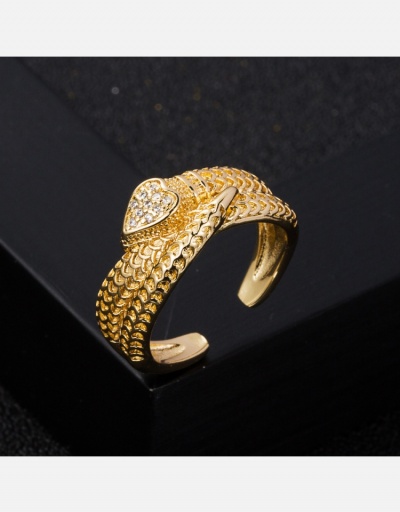 Replica Unisex Hip Hop Snake Shape Rhinestone Open Ring #795060 $9.77 USD for Wholesale