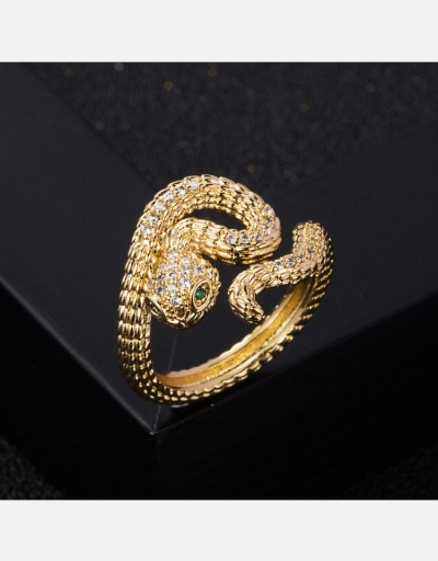 Replica Unisex Hip Hop Snake Shape Rhinestone Open Ring #795060 $9.77 USD for Wholesale