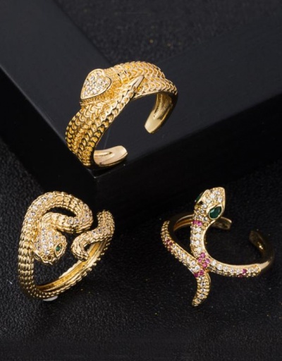 Replica Unisex Hip Hop Snake Shape Rhinestone Open Ring #795060 $9.77 USD for Wholesale