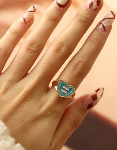 Replica Fashion 12 Constellations Contrast Color Women Ring #795063 $6.16 USD for Wholesale