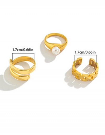 Replica Versatile Faux Pearl Decor Women Rings #795065 $5.94 USD for Wholesale