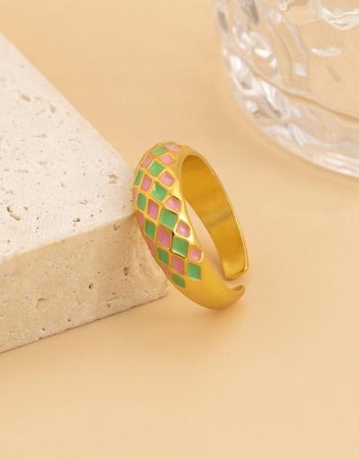 Replica  Contrast Color Rhombus Plaid Design Rings Women #795068 $5.35 USD for Wholesale