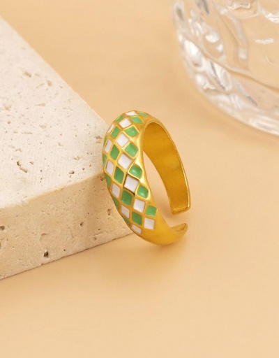 Replica  Contrast Color Rhombus Plaid Design Rings Women #795068 $5.35 USD for Wholesale