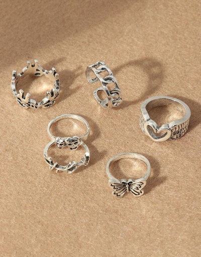 Replica Alloy Material Heart Butterfly Hip Hop Rings Set #795069 $7.62 USD for Wholesale