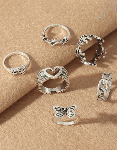 Replica Alloy Material Heart Butterfly Hip Hop Rings Set #795069 $7.62 USD for Wholesale