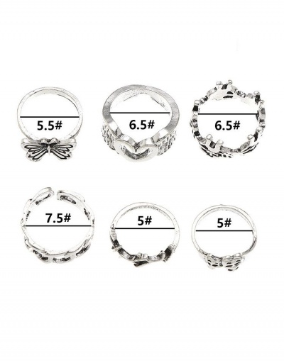 Replica Alloy Material Heart Butterfly Hip Hop Rings Set #795069 $7.62 USD for Wholesale