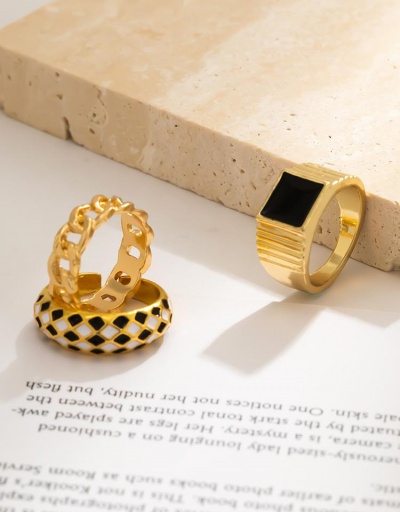 Replica Popular Contrast Color Chain Three Piece Rings Set #795070 $5.72 USD for Wholesale