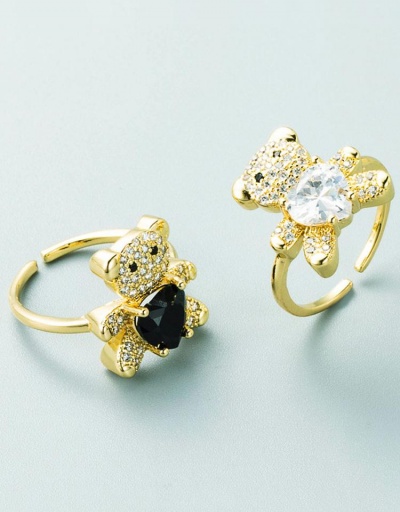 Cute Bear Rhinestone Patchwork Women Ring #795072 $8.22 USD, Wholesale Fashion Ring