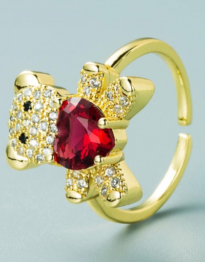 Replica Cute Bear Rhinestone Patchwork Women Ring #795072 $8.22 USD for Wholesale