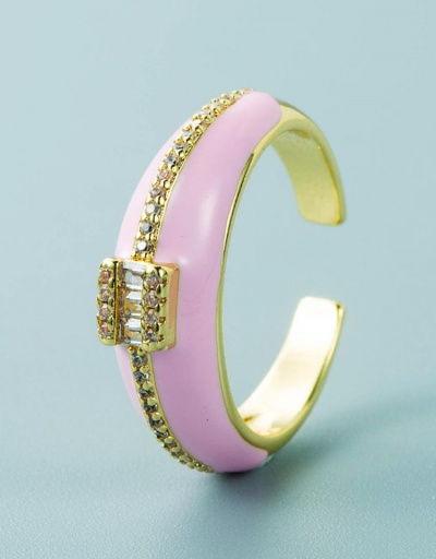 Replica Street Unisex Rhinestone  Copper C-Shape Open Rings #795082 $9.00 USD for Wholesale