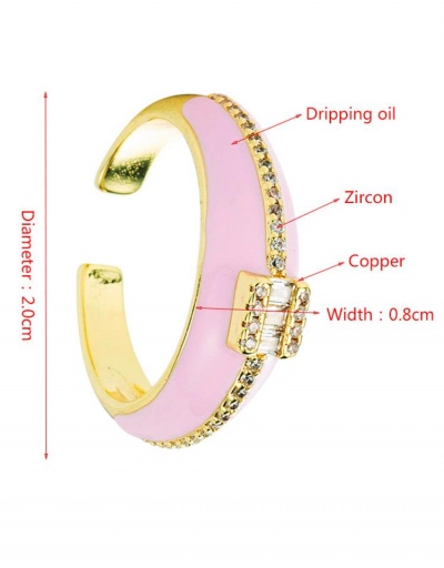 Replica Street Unisex Rhinestone  Copper C-Shape Open Rings #795082 $9.00 USD for Wholesale