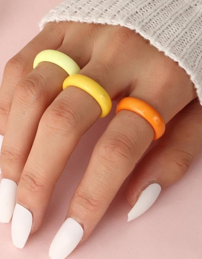 Simple Three Color Resin Ring Set For Women #795083 $6.94 USD, Wholesale Fashion Ring