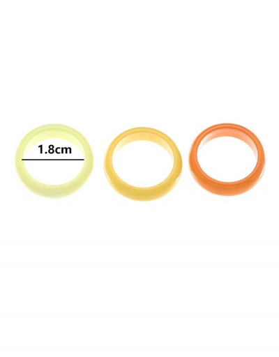 Replica Simple Three Color Resin Ring Set For Women #795083 $6.94 USD for Wholesale