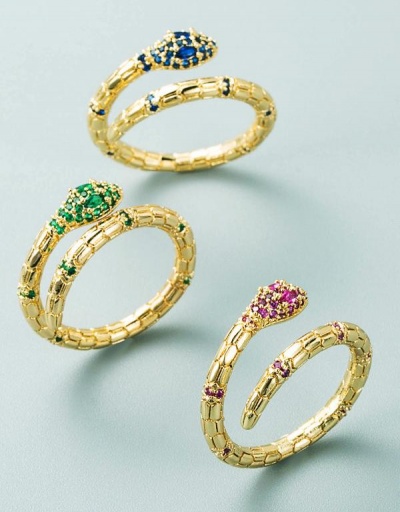 Individual Snake Shape Curved Zircon Ring #795084 $9.34 USD, Wholesale Fashion Ring