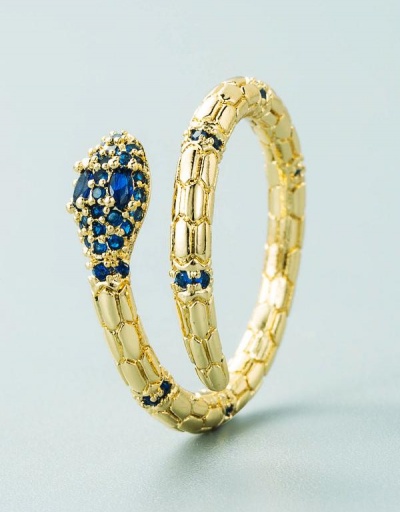 Replica Individual Snake Shape Curved Zircon Ring #795084 $9.34 USD for Wholesale