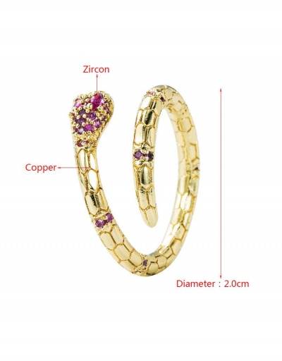 Replica Individual Snake Shape Curved Zircon Ring #795084 $9.34 USD for Wholesale