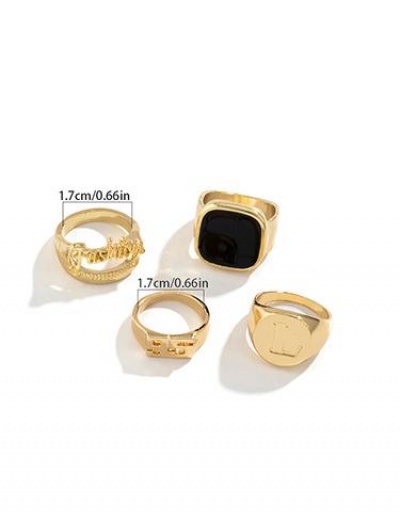 Replica Vintage Letter L Number 4-Piece Rings #795087 $5.75 USD for Wholesale