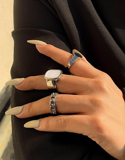 Replica Simple Hollow Out Square Geometry 3-Piece Rings #795089 $5.50 USD for Wholesale