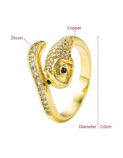 Replica Special Zircon Snake Designer Open Rings #795091 $8.13 USD for Wholesale