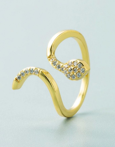 Replica Special Zircon Snake Designer Open Rings #795091 $8.13 USD for Wholesale