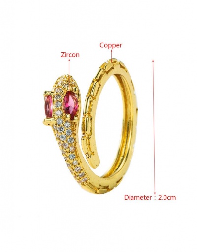 Replica Attractive Snake Zircon Fashionable Rings #795095 $8.69 USD for Wholesale