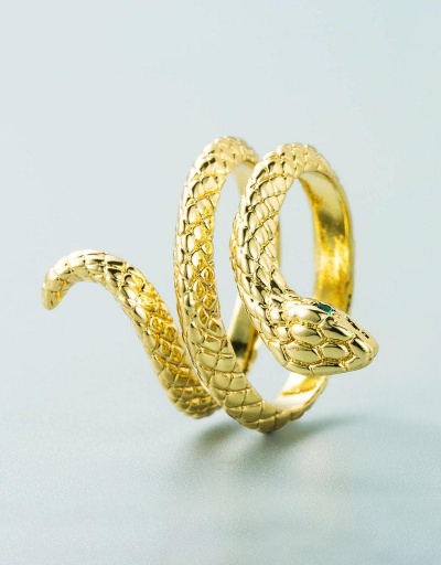 Replica Zircon Green Eye Snake Rhinestone Rings #795097 $7.70 USD for Wholesale