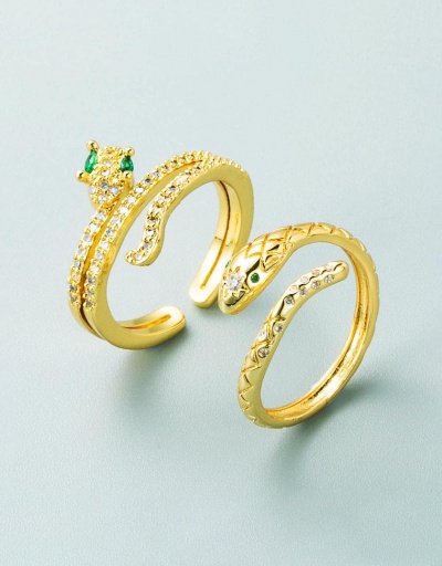 Exaggerated Double Layer Snake Shape Copper Ring #795098 $7.81 USD, Wholesale Fashion Ring