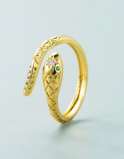 Replica Exaggerated Double Layer Snake Shape Copper Ring #795098 $7.81 USD for Wholesale