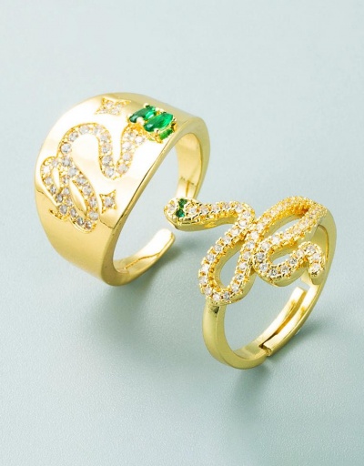 Copper Trendy Rhinestone Snake Rings #795102 $8.69 USD, Wholesale Fashion Ring