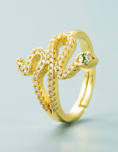 Replica Copper Trendy Rhinestone Snake Rings #795102 $8.69 USD for Wholesale