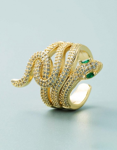 Replica Exaggerated Snake Shape Colorful Rhinestone Rings #795104 $14.87 USD for Wholesale