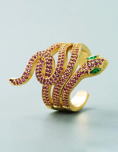 Replica Exaggerated Snake Shape Colorful Rhinestone Rings #795104 $14.87 USD for Wholesale