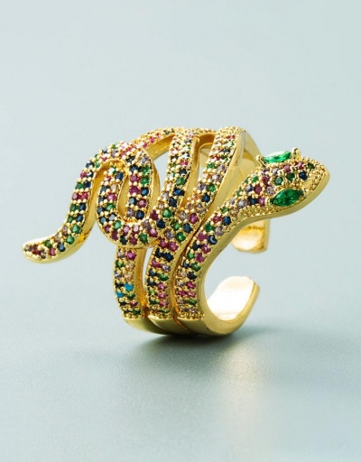 Replica Exaggerated Snake Shape Colorful Rhinestone Rings #795104 $14.87 USD for Wholesale