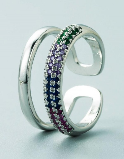 Replica Designed Zircon Double Layer Open Rings #795106 $9.07 USD for Wholesale