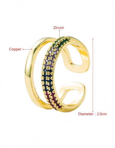 Replica Designed Zircon Double Layer Open Rings #795106 $9.07 USD for Wholesale