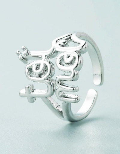 Replica Creative Letter Adjustable Geometry Open Ring #795108 $7.67 USD for Wholesale