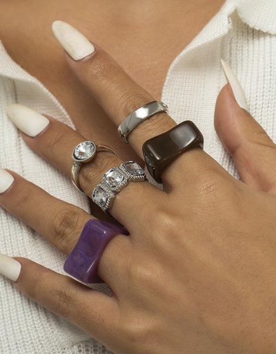 Hip Hop Irregular Square 5-Piece Rings #795109 $6.83 USD, Wholesale Fashion Ring