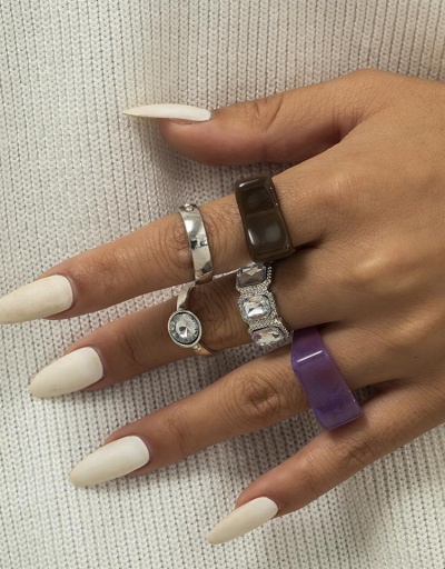 Replica Hip Hop Irregular Square 5-Piece Rings #795109 $6.83 USD for Wholesale