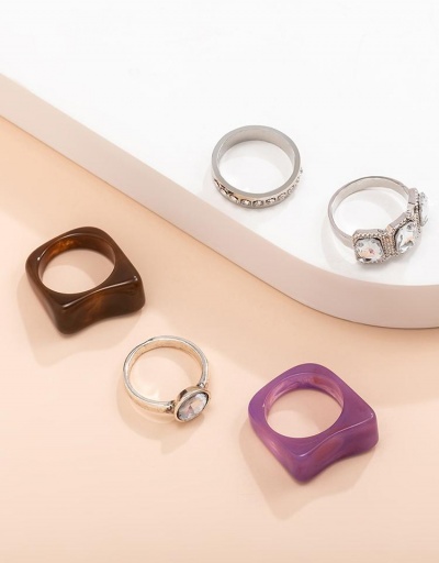 Replica Hip Hop Irregular Square 5-Piece Rings #795109 $6.83 USD for Wholesale