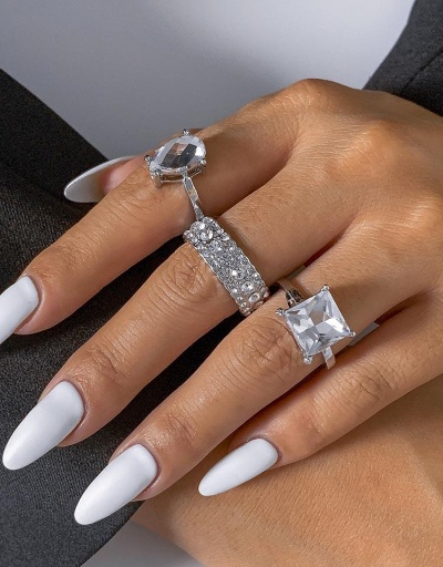 Chic Adjustable Square Three Piece Ring Set #795110 $5.75 USD, Wholesale Fashion Ring