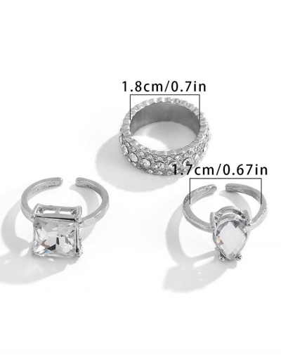 Replica Chic Adjustable Square Three Piece Ring Set #795110 $5.75 USD for Wholesale