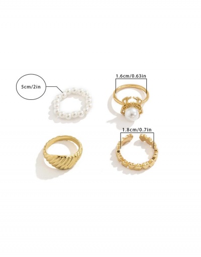 Replica Individual Faux-Pearl Beaded Four-Piece Rings #795112 $5.72 USD for Wholesale