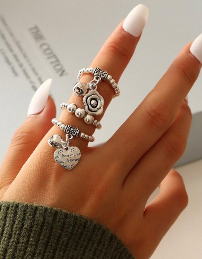 Individual Heat Letter Rose Beaded Ring For Ladies #795113 $6.40 USD, Wholesale Fashion Ring