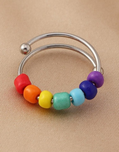 Replica Rainbow Beads Simple Easy Matching Rings #795120 $6.33 USD for Wholesale